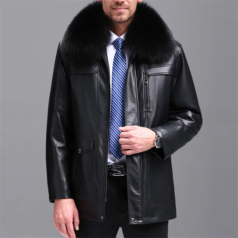 Removable real fox fur collar detachable natural mink fur liner jackets men faux leather coats outerwear 2019 new autumn winter
Removable real fox fur collar detachable natural mink fur liner jackets men faux leather coats outerwear 2019 new autumn winter
