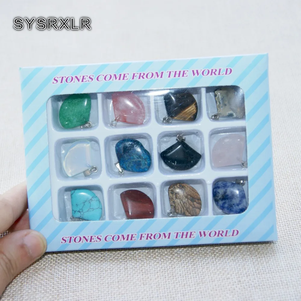 Wholesale Fashion Multi-Style 12 PCS Scallop Shape Natural Stone Charms Pendant Fit DIY Necklaces For Jewelry Making 17*22 MM
Wholesale Fashion Multi-Style 12 PCS Scallop Shape Natural Stone Charms Pendant Fit DIY Necklaces For Jewelry Making 17*22 MM