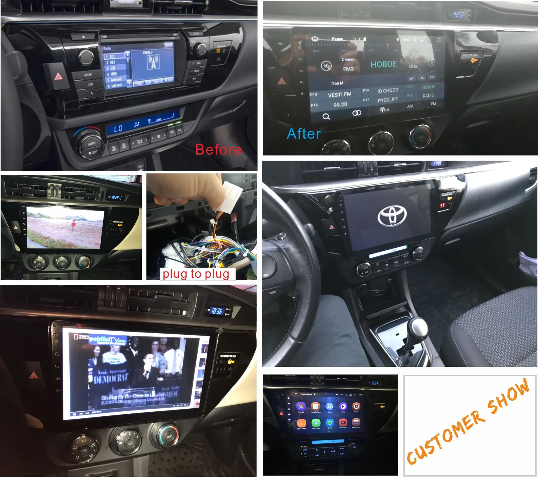 JSTMAX 10.2'' Android 9.0 4G + 64G ISP Screen Car Radio Stereo Player For Toyota Corolla 2014 2015 2016 GPS Navigation
JSTMAX 10.2'' Android 9.0 4G + 64G ISP Screen Car Radio Stereo Player For Toyota Corolla 2014 2015 2016 GPS Navigation