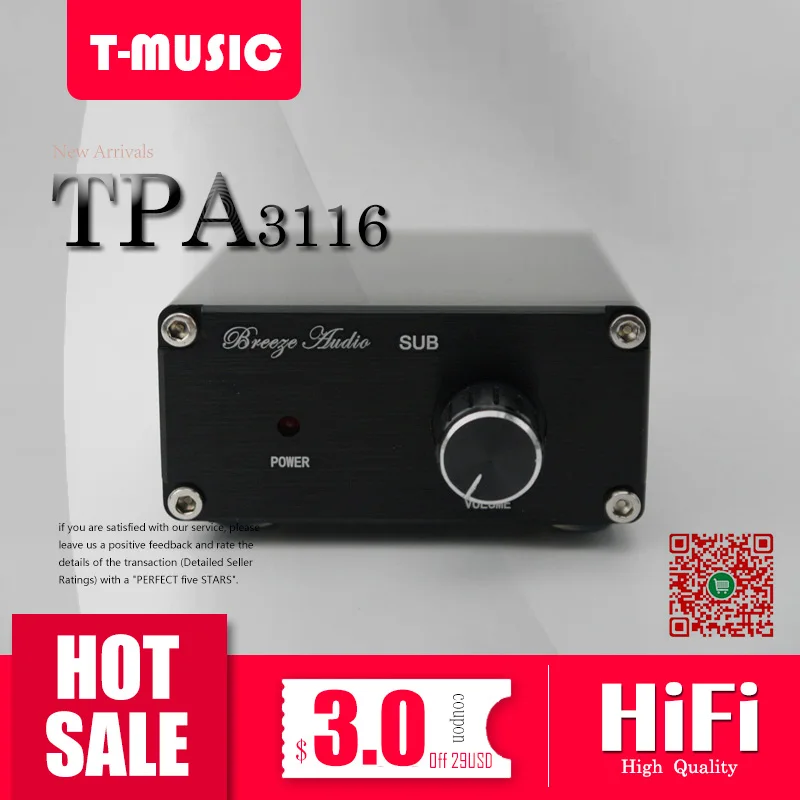 Hifi мини TPA3116 100 Вт сабвуфер цифровой усилитель мощности|power amplifier|digital power amplifiertpa3116