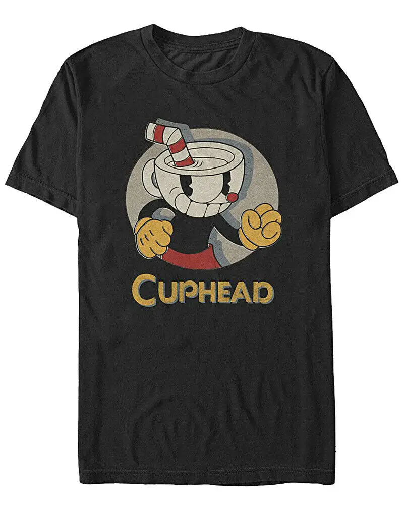 Новинка 2020 Мужская футболка с графическим логотипом Cuphead круглым вырезом уличная