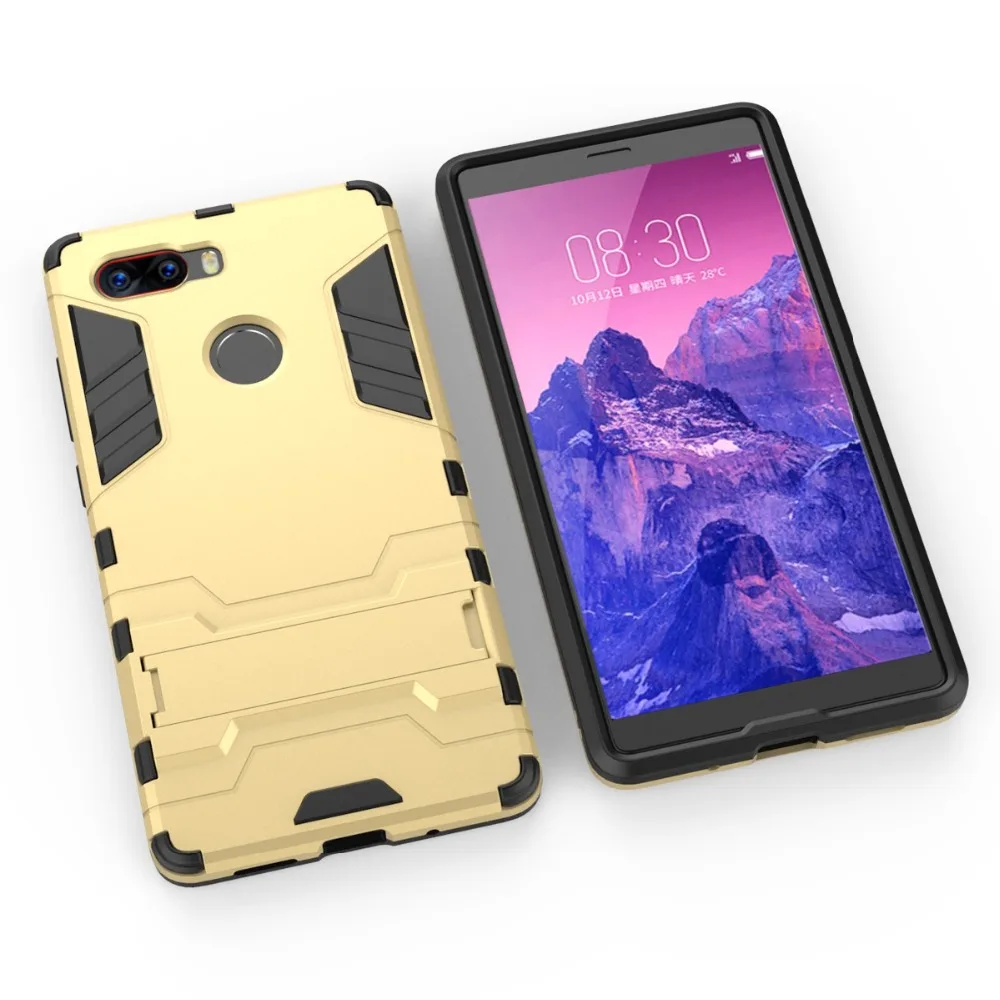 Армированный чехол-накладка для Nubia Z17S Z17 Mini S Hard PC + Soft TPU 2 в 1 подножка Fundas Coque