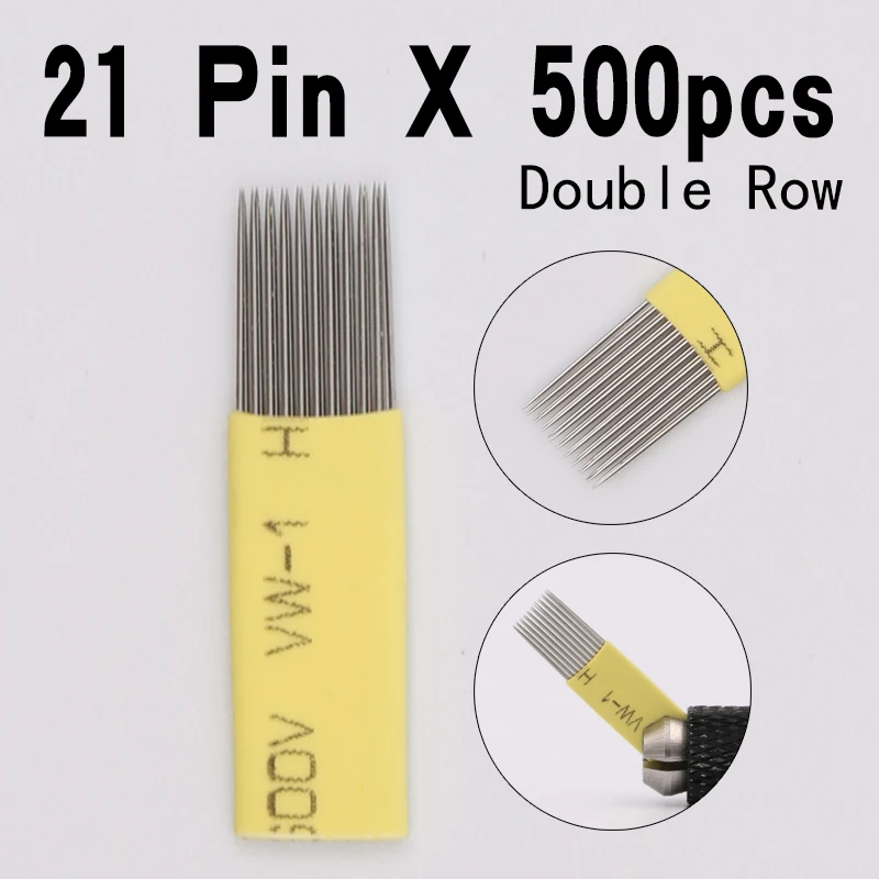500PCS Microblading Shading Blades Tattoo Needles 21 Pins DOUBLE ROW Microblading Needles 21M1 Fog Brow Needle
500PCS Microblading Shading Blades Tattoo Needles 21 Pins DOUBLE ROW Microblading Needles 21M1 Fog Brow Needle