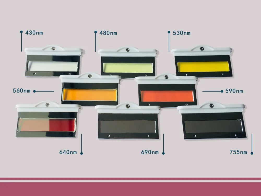 IPL filters 430nm 480nm 530nm 560nm 590nm 640nm 690nm 750nm spectrum wavelength optional
IPL filters 430nm 480nm 530nm 560nm 590nm 640nm 690nm 750nm spectrum wavelength optional