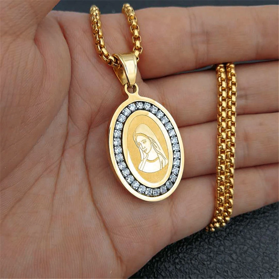 Men Women Virgin Mary Pendant Hip hop Jewelry Iced Out Bling Bling Rhinestone Gold Color Madonna Pendant Necklace Chain XL1303
Men Women Virgin Mary Pendant Hip hop Jewelry Iced Out Bling Bling Rhinestone Gold Color Madonna Pendant Necklace Chain XL1303