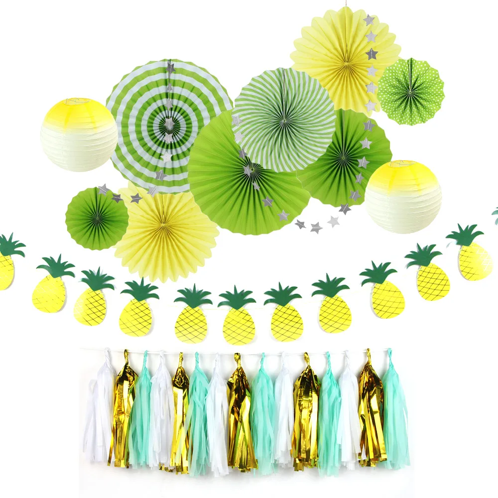 9pcs Summer Party Decoration Kit Pineapple Garland Paper Rosette/Lanterns Tassel Garland for Tropical Luau Beach Wedding Showers
9pcs Summer Party Decoration Kit Pineapple Garland Paper Rosette/Lanterns Tassel Garland for Tropical Luau Beach Wedding Showers