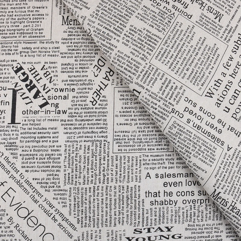 Nanchuang Newspaper Printed Cotton Linen Fabric For Quilting,Sewing,Sofa,Curtain,Bag,Cushion,Furniture Cover Material 100x145cm
Nanchuang Newspaper Printed Cotton Linen Fabric For Quilting,Sewing,Sofa,Curtain,Bag,Cushion,Furniture Cover Material 100x145cm