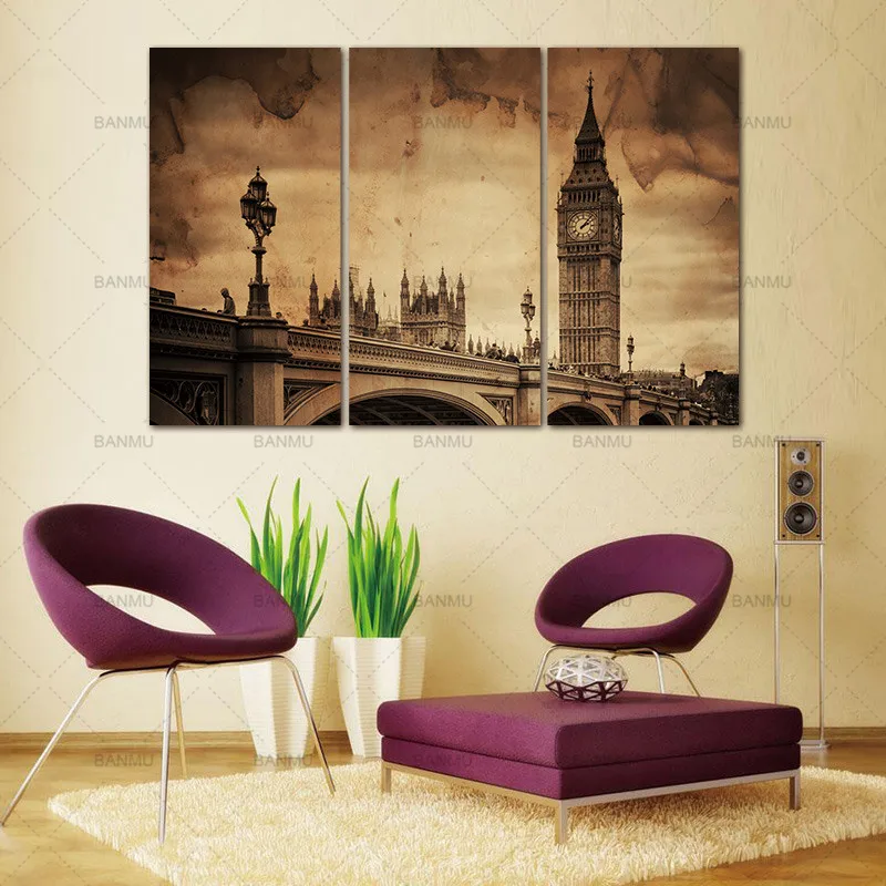 3 Panel Wall Art cavas painting decoration for home Vintage Retro Picture Of Big Ben In London Bridge Painting The Picture Print
3 Panel Wall Art cavas painting decoration for home Vintage Retro Picture Of Big Ben In London Bridge Painting The Picture Print