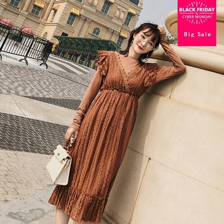 2020 fashion brand two pieces lace ruffles vest dress + inside Dresses female elegant was thin good quality nice dress wj1904
2020 fashion brand two pieces lace ruffles vest dress + inside Dresses female elegant was thin good quality nice dress wj1904