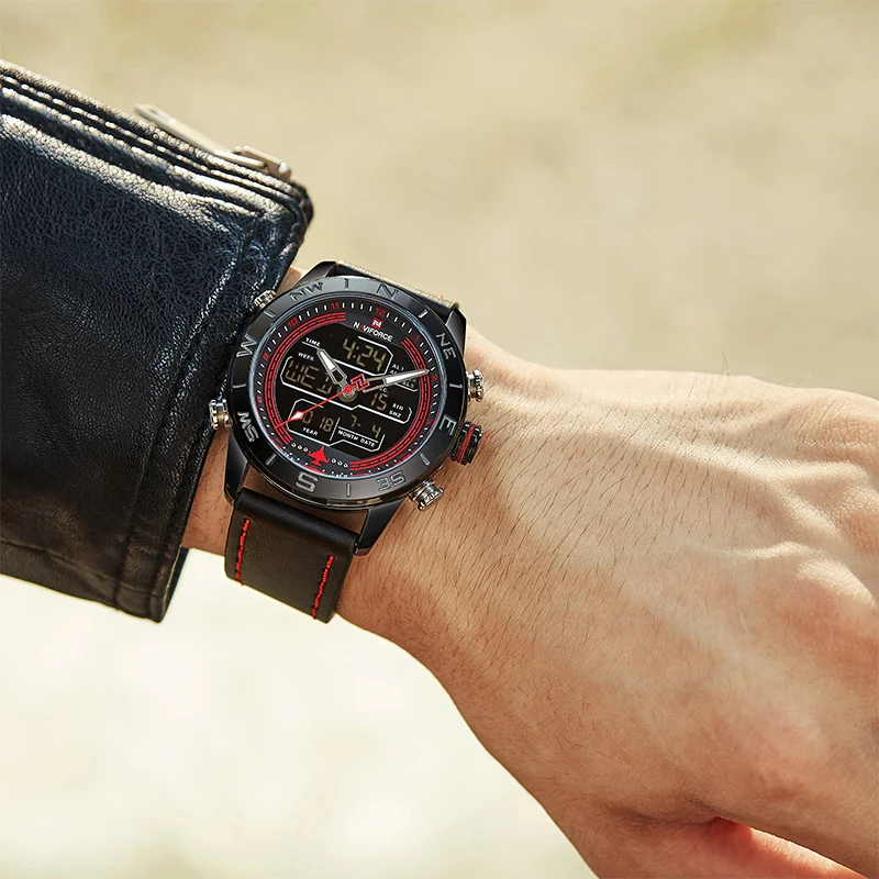 Часы наручные NAVIFORCE Мужские кварцевые спортивные брендовые водонепроницаемые
