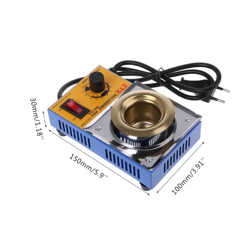 AC 220V 150W Lead-free Adjustable Temperature Controller Soldering Pot Melting Tin Pot Tin Cans with EU Plug
AC 220V 150W Lead-free Adjustable Temperature Controller Soldering Pot Melting Tin Pot Tin Cans with EU Plug