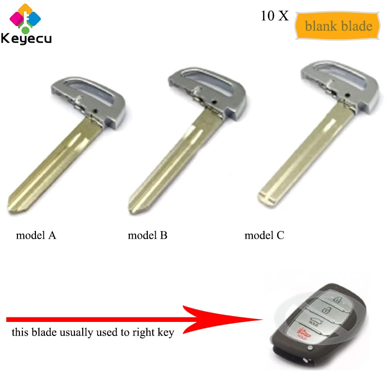 KEYECU 10PCS/Lot Uncut Replacement Smart Prox Remote Key Insert Emergency Blank Blade With 3 Models - FOB for Hyundai 2013 2014
KEYECU 10PCS/Lot Uncut Replacement Smart Prox Remote Key Insert Emergency Blank Blade With 3 Models - FOB for Hyundai 2013 2014