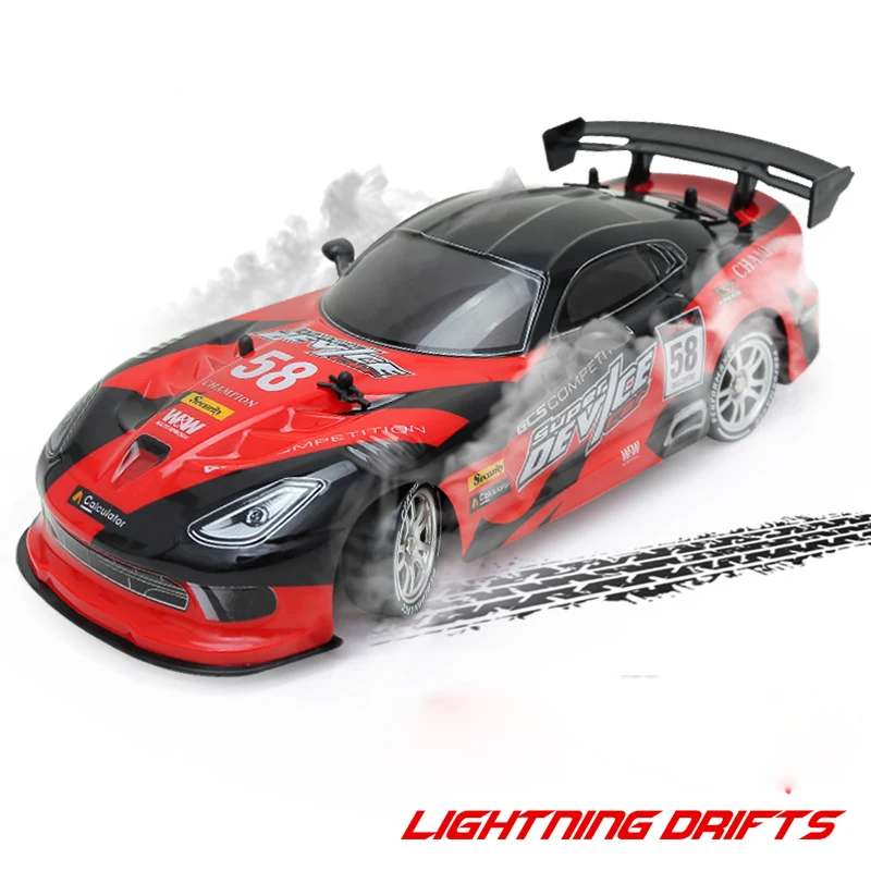 RC Car For GTR/Dodge High Speed 4WD Drift Racing Car 2.4G 4 Spare Tires Remote Control Vehicle Electronic Hobby Toy For Children
RC Car For GTR/Dodge High Speed 4WD Drift Racing Car 2.4G 4 Spare Tires Remote Control Vehicle Electronic Hobby Toy For Children