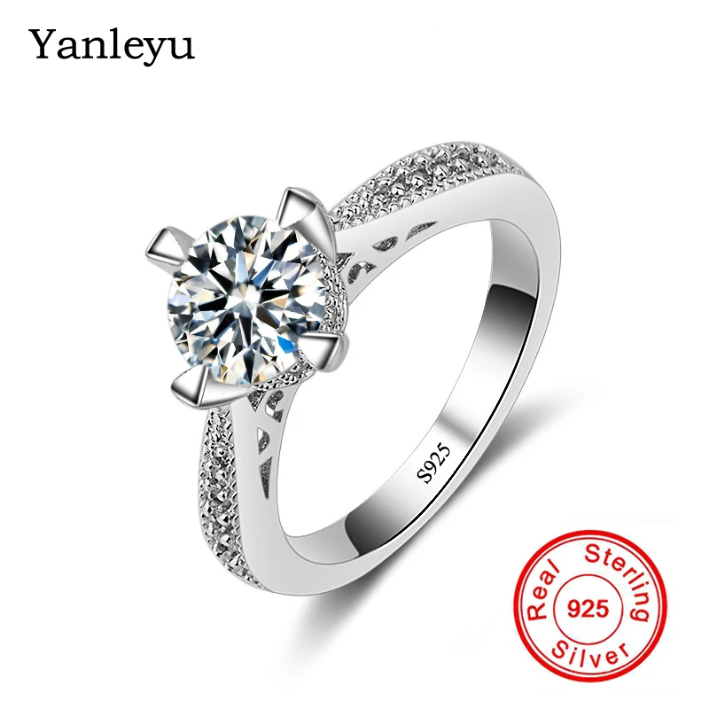 Yanleyu Wholesale Price Classic 1 Carat Round CZ Diamant Wedding Rings for Women Pure Solid 925 Silver Ring Stamped S925 PR167
Yanleyu Wholesale Price Classic 1 Carat Round CZ Diamant Wedding Rings for Women Pure Solid 925 Silver Ring Stamped S925 PR167