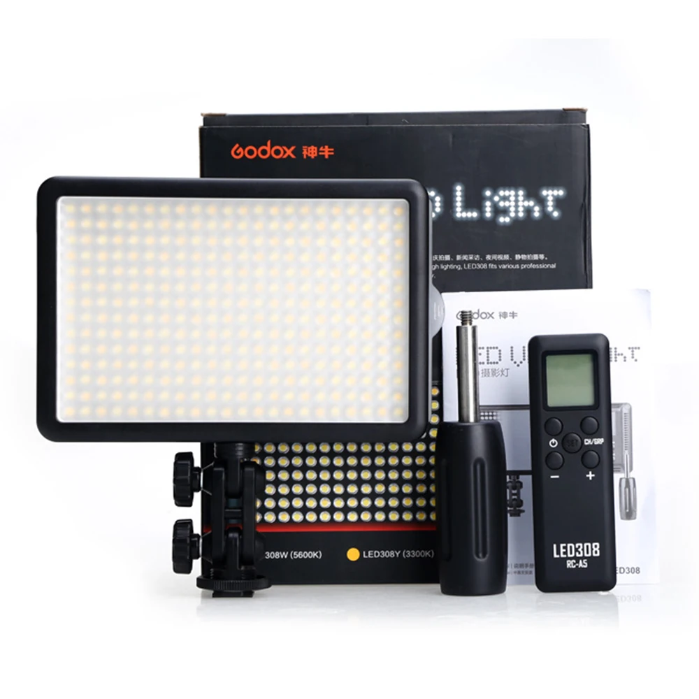 Godox LED308C 3300~5600K Continuous On Camera Video Light Lighting Panel Light Portable Dimmable for Camcorder DSLR Camera
Godox LED308C 3300~5600K Continuous On Camera Video Light Lighting Panel Light Portable Dimmable for Camcorder DSLR Camera