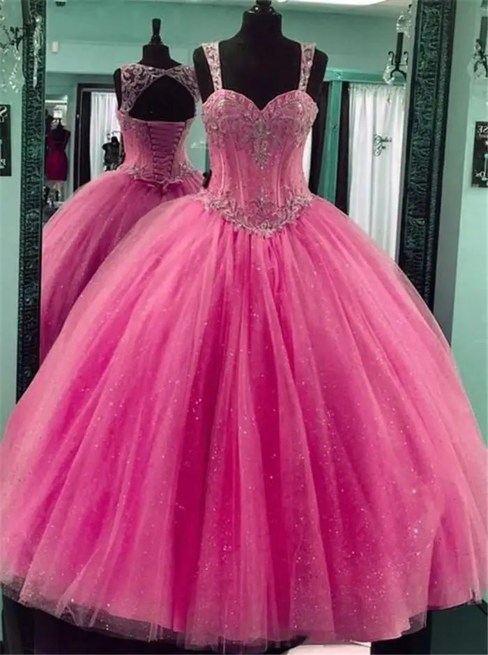 Angelsbridep платье на бретелях спагетти Quinceanera 2021 корсет с блестящими кристаллами из