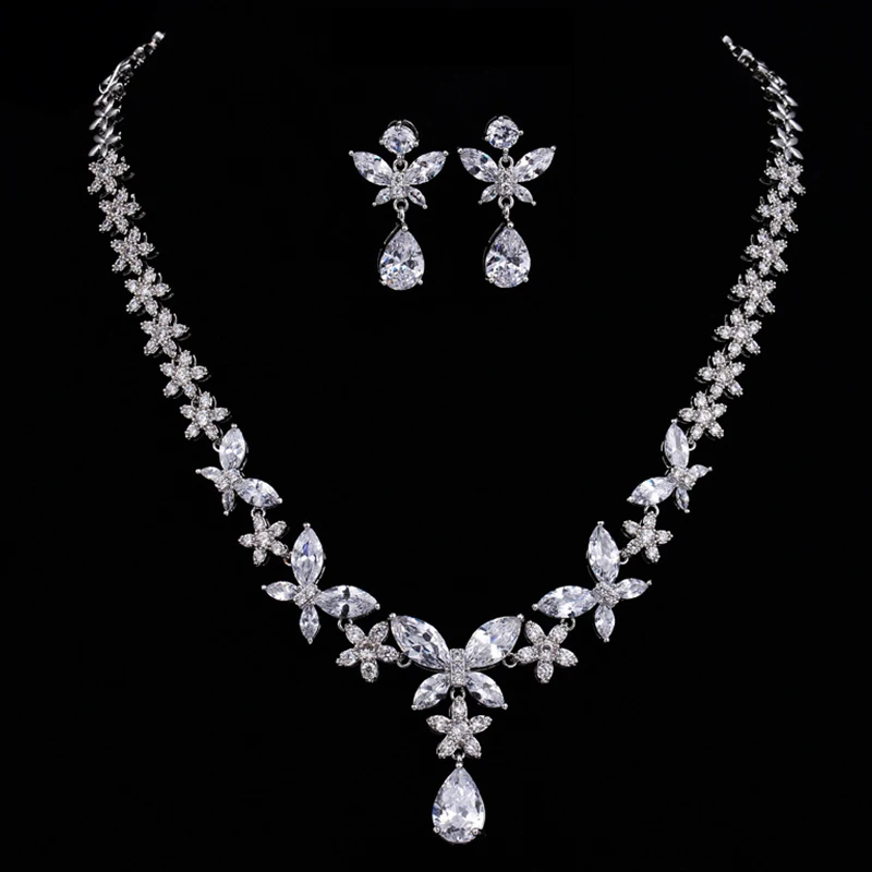 DOKOL Cute Flower Earrings and Necklaces Silver Color Shining Clear AAA+ Zircon Women Jewelry Sets For Bride bijoux DKS0015
DOKOL Cute Flower Earrings and Necklaces Silver Color Shining Clear AAA+ Zircon Women Jewelry Sets For Bride bijoux DKS0015