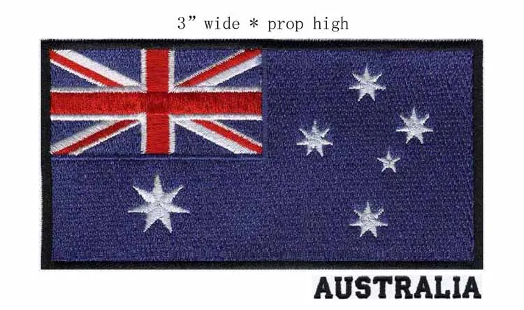 Australia 3" wide embroidery flag patch sew-on labels/brand /embroidered logo iron patch
Australia 3" wide embroidery flag patch sew-on labels/brand /embroidered logo iron patch