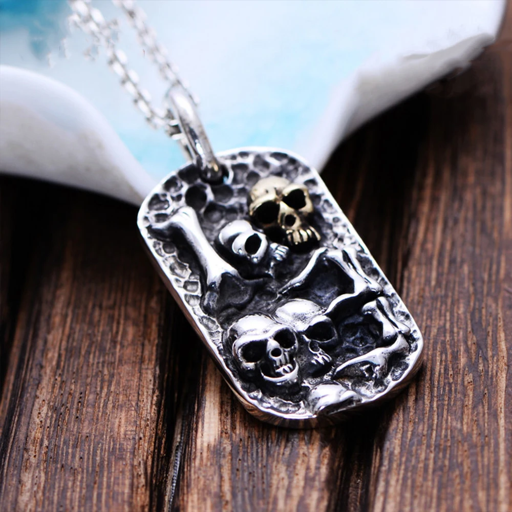 MetJakt Hand Carved Skull Pendant Solid 925 Sterling Silver Pendant for Men's Vintage Thai Silver Punk Rock Personality Jewelry
MetJakt Hand Carved Skull Pendant Solid 925 Sterling Silver Pendant for Men's Vintage Thai Silver Punk Rock Personality Jewelry