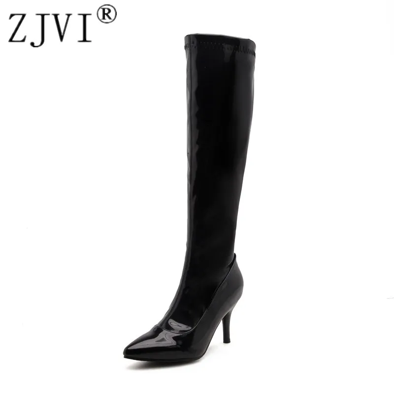 ZJVI Women Patent PU Thigh High Boots 2022 Autumn Winter Knee High Boots Ladies Thin High Heels Woman Black Pointed Toe Shoes
ZJVI Women Patent PU Thigh High Boots 2022 Autumn Winter Knee High Boots Ladies Thin High Heels Woman Black Pointed Toe Shoes