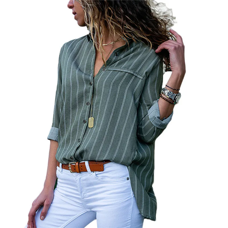 DY New Arriv Women Blouses 2018 Autumn Striped Button Women Tops And Blouses Casual Long Sleeve Blouse Office Ladies Shirt S-3XL
DY New Arriv Women Blouses 2018 Autumn Striped Button Women Tops And Blouses Casual Long Sleeve Blouse Office Ladies Shirt S-3XL