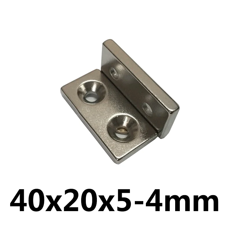 1 шт./лот F 40x20x5 мм отверстие 4 N35 Сильный квадратный неодимовый редкоземельный