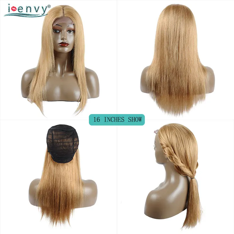 Honey Blonde Straight Lace Front Wigs Human Hair For Black Woman Brazilian Red Colored Wig Burgundy No Tangle Nonremy | Шиньоны и