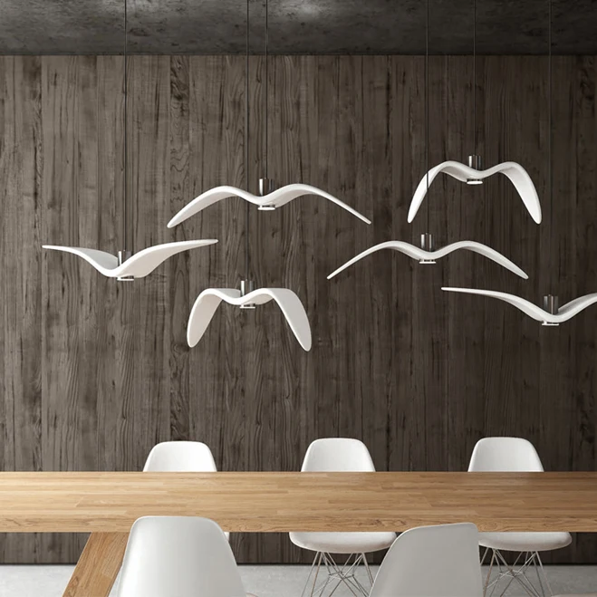 Creative White LED Resin Brokis Night Birds silhouette sky freedom bird flight charm unprecedented dynamism Seagull pendant lamp 
Creative White LED Resin Brokis Night Birds silhouette sky freedom bird flight charm unprecedented dynamism Seagull pendant lamp