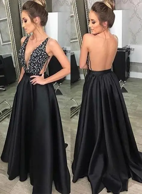Newest Satin Sexy Beading V Neck Long Evening Dresses 2019 Sleeveless Transparent A Line Floor Length Evening Dress SML1630
Newest Satin Sexy Beading V Neck Long Evening Dresses 2019 Sleeveless Transparent A Line Floor Length Evening Dress SML1630