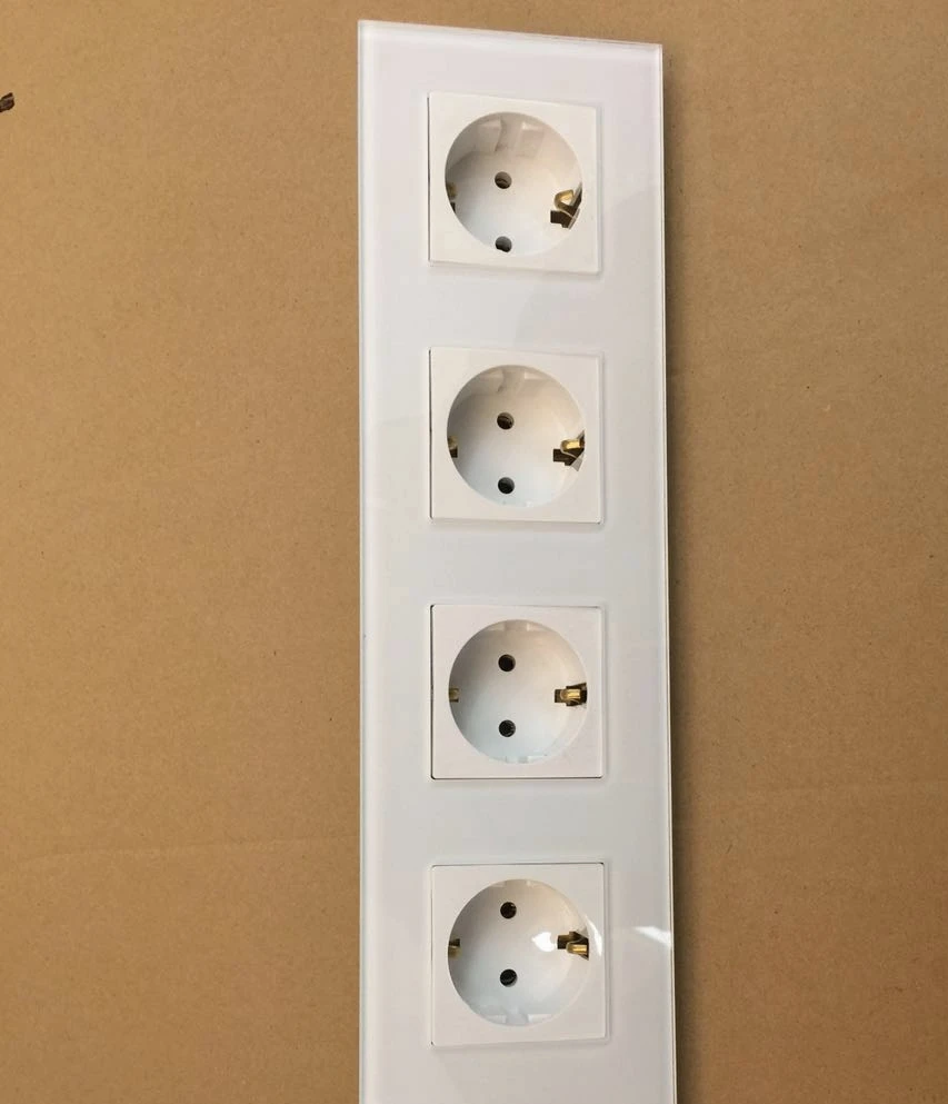 Free shipping , EU Quadruple Power Socket Schuko, White Crystal Glass Panel, 16A Fourfold EU Standard Wall Outlet KP004EU-W
Free shipping , EU Quadruple Power Socket Schuko, White Crystal Glass Panel, 16A Fourfold EU Standard Wall Outlet KP004EU-W