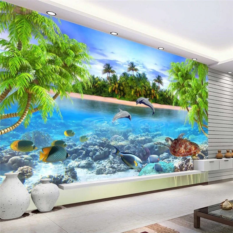 beibehang Customize any size fresco wallpaper 3D Dolphin Bay Lover Lounge Bedroom Sofa TV backdrop Decorative painting
beibehang Customize any size fresco wallpaper 3D Dolphin Bay Lover Lounge Bedroom Sofa TV backdrop Decorative painting