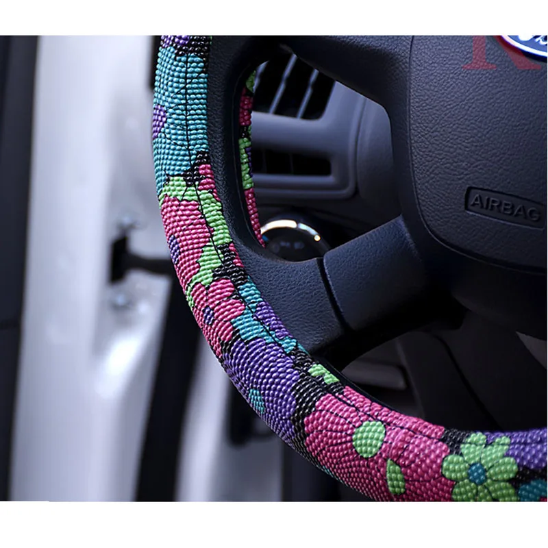 Fashion Cute Flower Printed Car Steering Wheel Cover Handlebar Case Leather Auto Interior Steering Covers Accessories Anti Slip
Fashion Cute Flower Printed Car Steering Wheel Cover Handlebar Case Leather Auto Interior Steering Covers Accessories Anti Slip