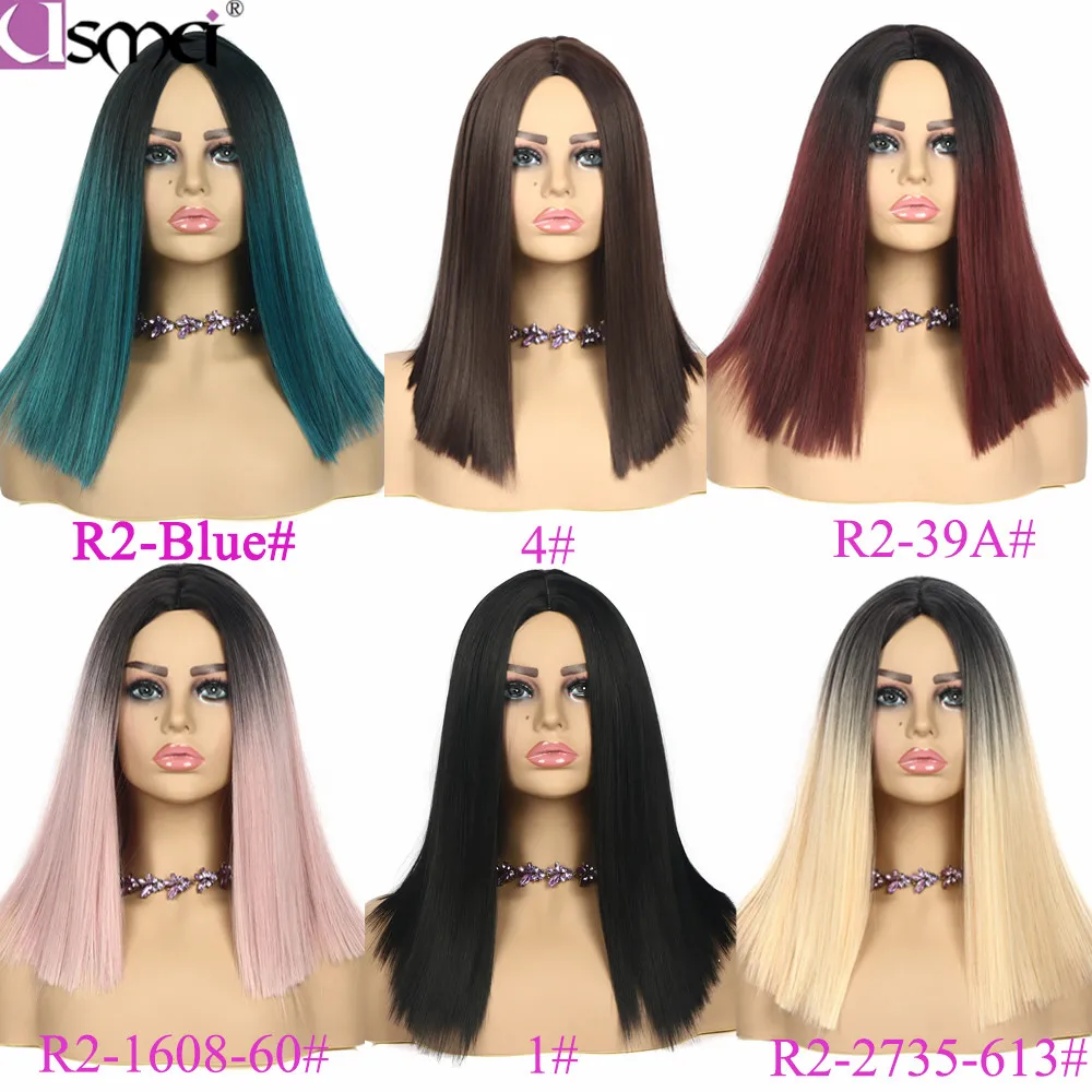 USMEI Hair 14 inch Short Black Omber Blue/pink/blonde Straight Synthetic Wig for Women can be Curled High temperature Fiber
USMEI Hair 14 inch Short Black Omber Blue/pink/blonde Straight Synthetic Wig for Women can be Curled High temperature Fiber
