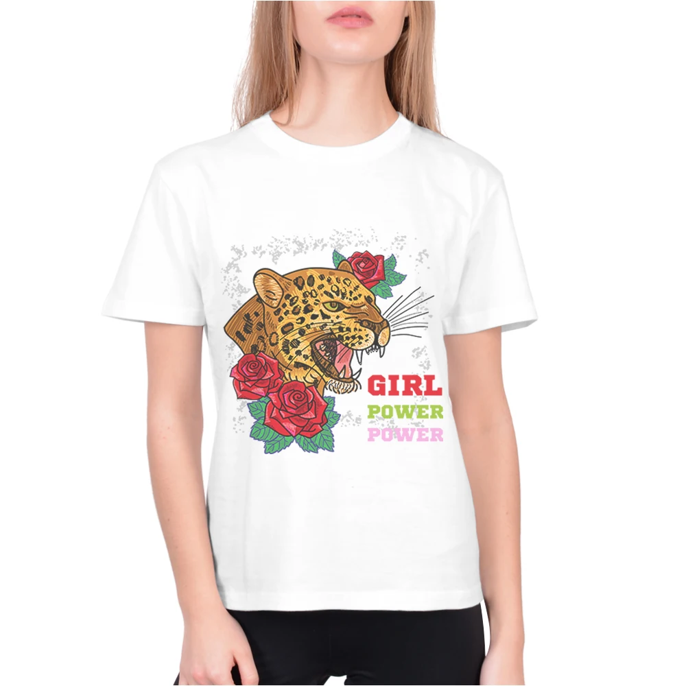 Tops For Women White Short Sleeve O-Neck T Shirts Cotton Clothes Funny Leopard Printing Vogue Woman Clothing Female Tees Top
Tops For Women White Short Sleeve O-Neck T Shirts Cotton Clothes Funny Leopard Printing Vogue Woman Clothing Female Tees Top