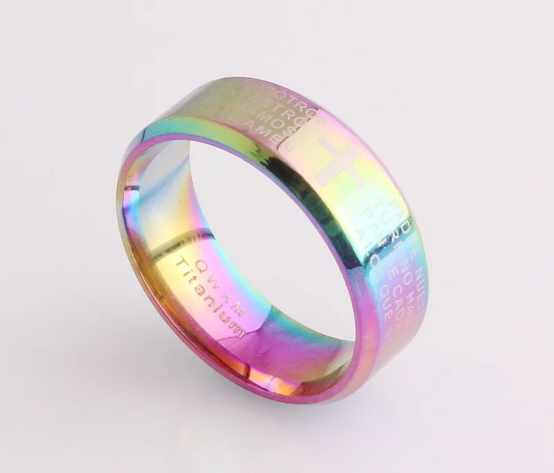 Wholesale Bulk 10Pcs Titanium Steel Ring band AB Lords Prayer Padre Nuestro Spanish Eternity Men Women Party Valentine Gift QB
Wholesale Bulk 10Pcs Titanium Steel Ring band AB Lords Prayer Padre Nuestro Spanish Eternity Men Women Party Valentine Gift QB