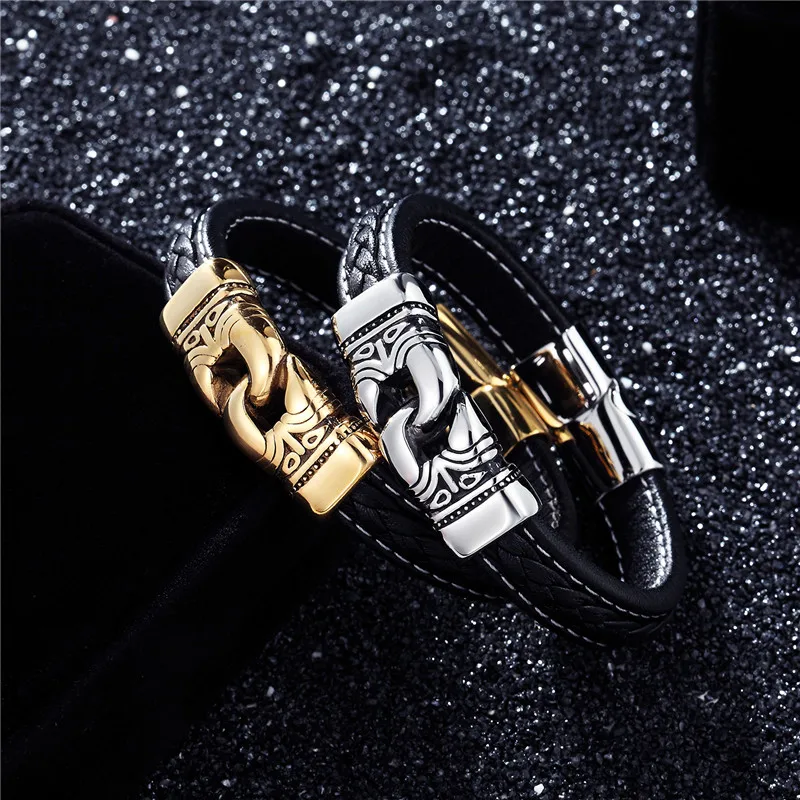 Fashion 2018 Men Jewelry Punk Braided Geunine Leather Bracelet Stainless Steel Bracelets & Bangles pulseras hombre 19/21/23cm
Fashion 2018 Men Jewelry Punk Braided Geunine Leather Bracelet Stainless Steel Bracelets & Bangles pulseras hombre 19/21/23cm