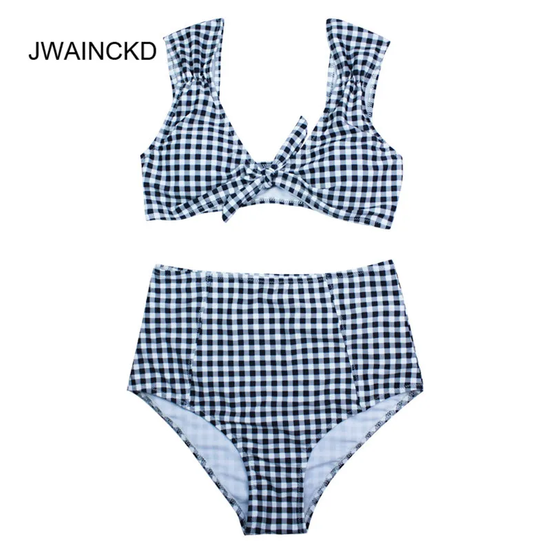 JWAINCKD Bikini Swimwear High Waisted Tie Front Plaid Plunging Neck Bikini High Rise Cut Bathing Suit Swimsuit Bikini Women 2018
JWAINCKD Bikini Swimwear High Waisted Tie Front Plaid Plunging Neck Bikini High Rise Cut Bathing Suit Swimsuit Bikini Women 2018