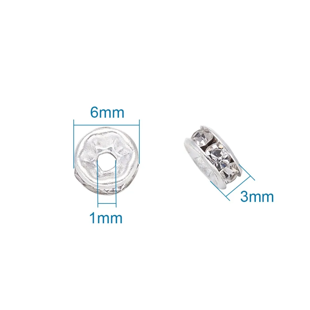 Pandahall 6colors 200pc Brass Rhinestone Spacer Beads Grade A Straight Flange Rondelle Crystal Size:6x3mm, Hole: 1mm
Pandahall 6colors 200pc Brass Rhinestone Spacer Beads Grade A Straight Flange Rondelle Crystal Size:6x3mm, Hole: 1mm