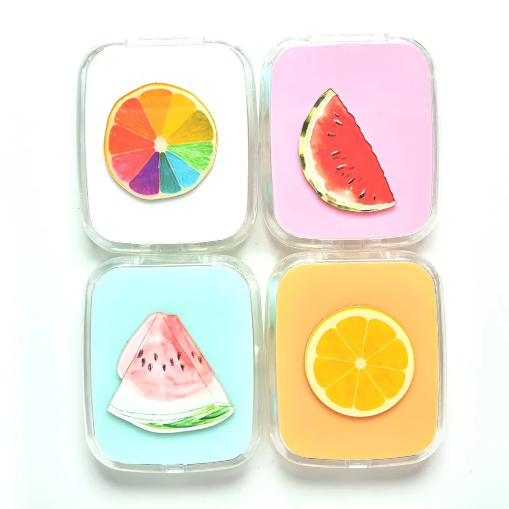 LIUSVENTINA Portable DIY Acrylic Cute Fruit Orange Watermelon Contact Lens Case with Mirror for Color Lenses Gift for Girls
LIUSVENTINA Portable DIY Acrylic Cute Fruit Orange Watermelon Contact Lens Case with Mirror for Color Lenses Gift for Girls