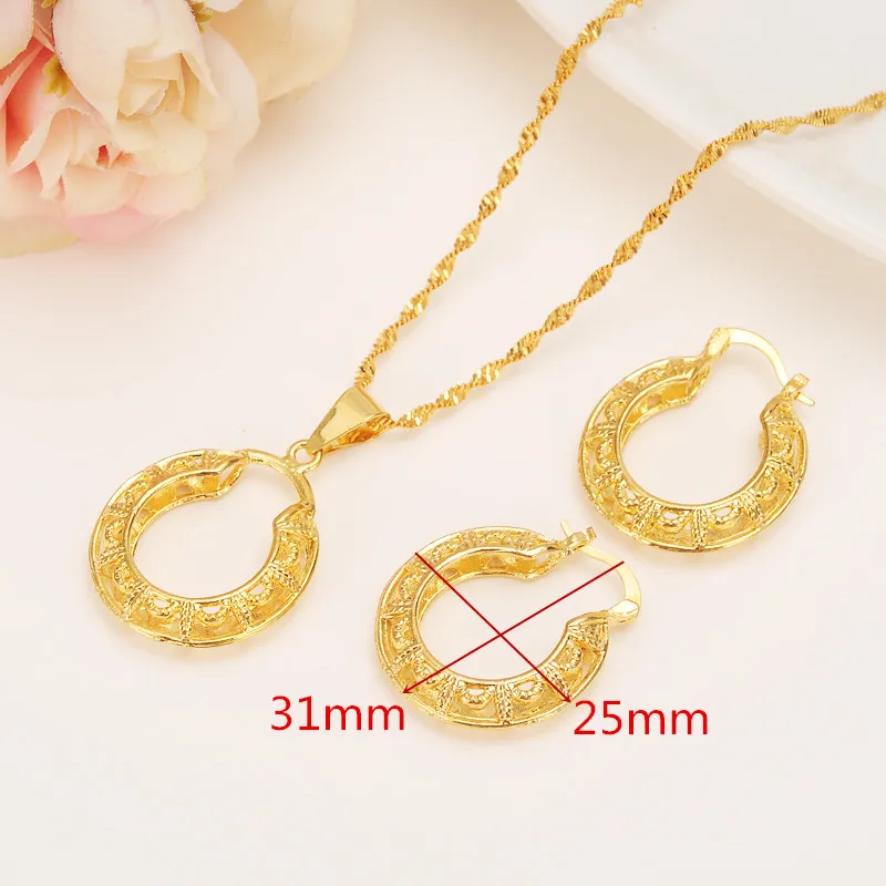 Bangrui Ethiopian Gold Color set Jewelry Pendant Chain Earrings African Bride Wedding Flower Bijoux
Bangrui Ethiopian Gold Color set Jewelry Pendant Chain Earrings African Bride Wedding Flower Bijoux