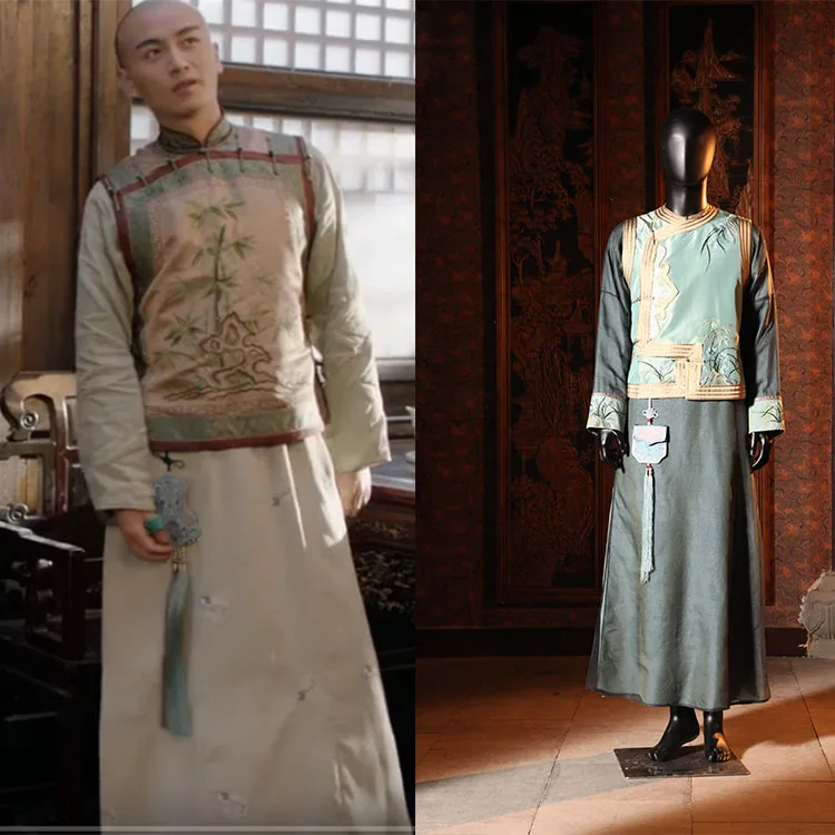 Embroidery Bamboo Orchid Male Costume 2 Designs Late Qing Dynasty Rich Men's Long Gown for Latest TV Play Nothing Gold Can Stay
Embroidery Bamboo Orchid Male Costume 2 Designs Late Qing Dynasty Rich Men's Long Gown for Latest TV Play Nothing Gold Can Stay