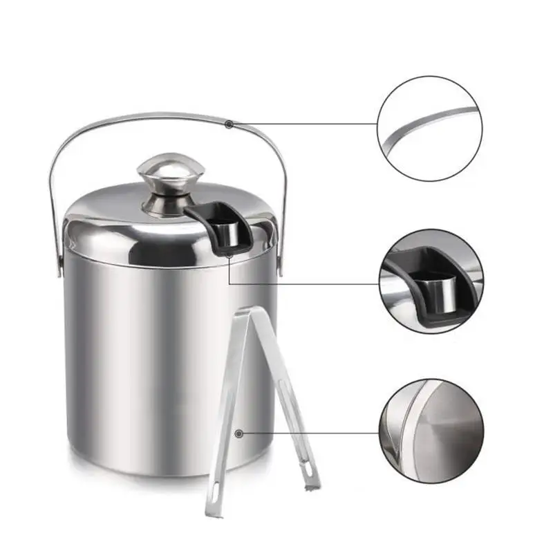 Ice Bucket Icicles Wine Bottle Double Wall Stainless Steel 1.3L Clamp Handle Lid Stainless Steel Ice Bucket
Ice Bucket Icicles Wine Bottle Double Wall Stainless Steel 1.3L Clamp Handle Lid Stainless Steel Ice Bucket