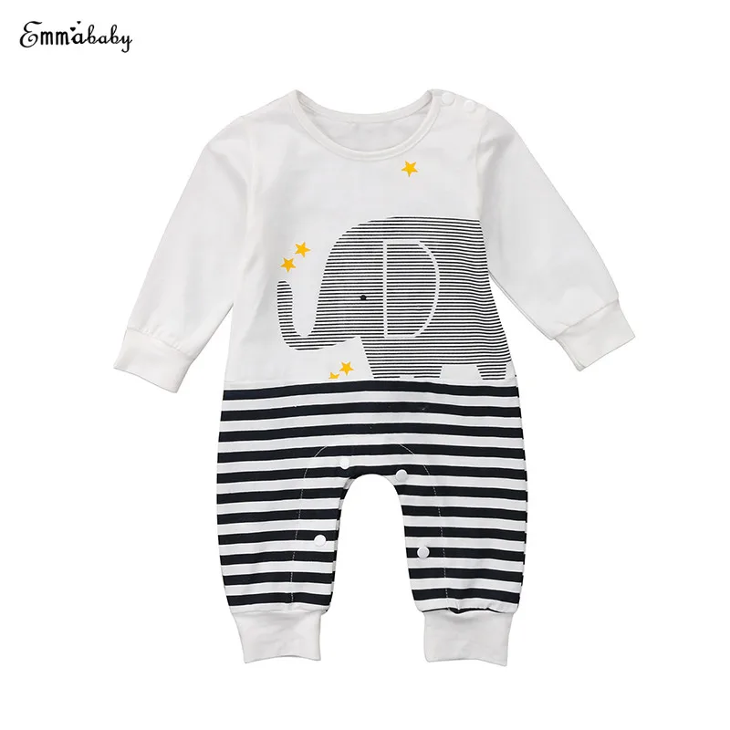 0-18M Cute Newborn Baby Boy Girl Elephant Striped Long Sleeve Cotton Romper Jumpsuit Playsuit Outfits Baby Clothes
0-18M Cute Newborn Baby Boy Girl Elephant Striped Long Sleeve Cotton Romper Jumpsuit Playsuit Outfits Baby Clothes