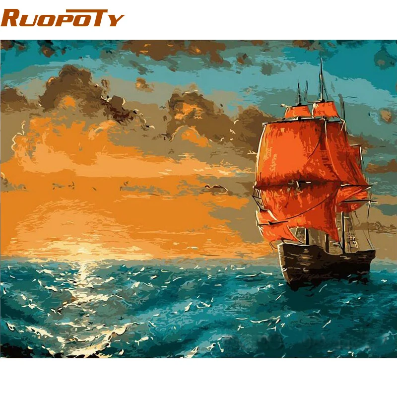 RUOPOTY Calligraphy Painting Boat Sailing DIY Painting By Numbers Modern Home Wall Art Hand Painted Oil Painting For Home Decor
RUOPOTY Calligraphy Painting Boat Sailing DIY Painting By Numbers Modern Home Wall Art Hand Painted Oil Painting For Home Decor