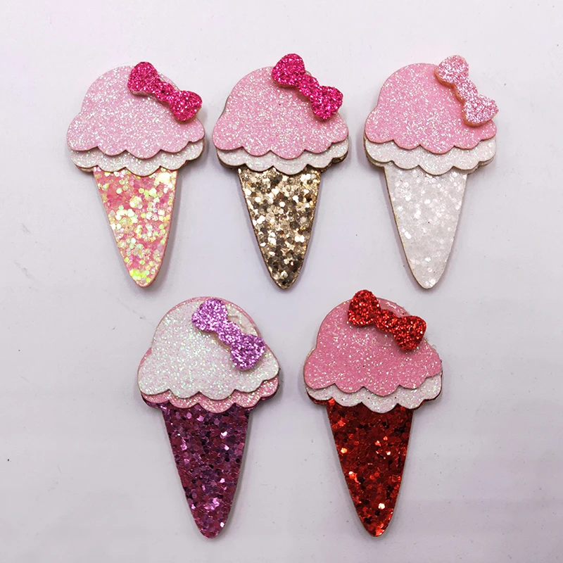 50pcs/lot 3x5cm Glitter Fabric Appliques Cartoon Ice Cream Nonwoven Padded Patches for Wall Clothes Stickers DIY Hair Clips
50pcs/lot 3x5cm Glitter Fabric Appliques Cartoon Ice Cream Nonwoven Padded Patches for Wall Clothes Stickers DIY Hair Clips