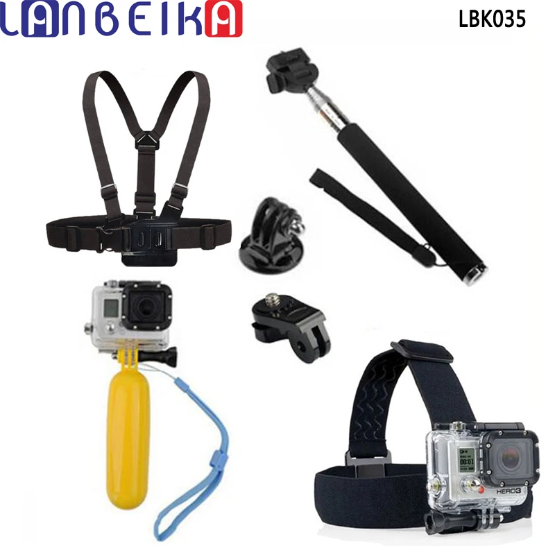 

LANBEIKA Accessories Monopod Tripod Float Bobber Chest Belt Strap Set For Gopro Hero 11 10 9 SJCAM SJ8 SJ4000 DJI OSMO Action 3