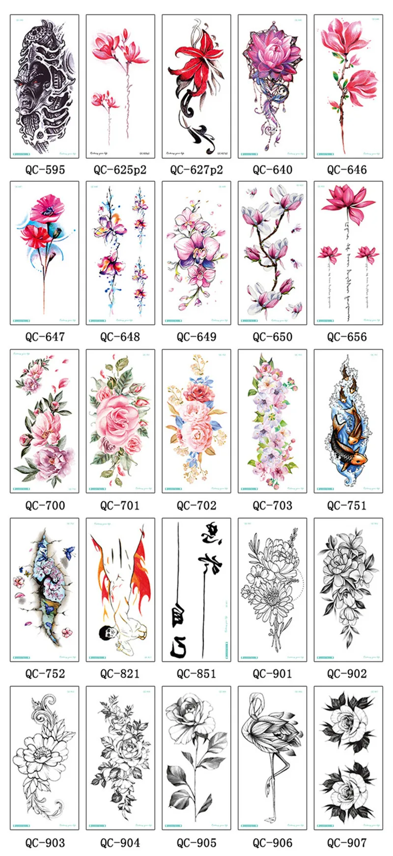 6 Sheets Beauty Flowers Decal Waterproof Tattoo Sticker Fish Colorful Pattern Women Girl Body Art Arm Temporary Tattoo Removable 
6 Sheets Beauty Flowers Decal Waterproof Tattoo Sticker Fish Colorful Pattern Women Girl Body Art Arm Temporary Tattoo Removable