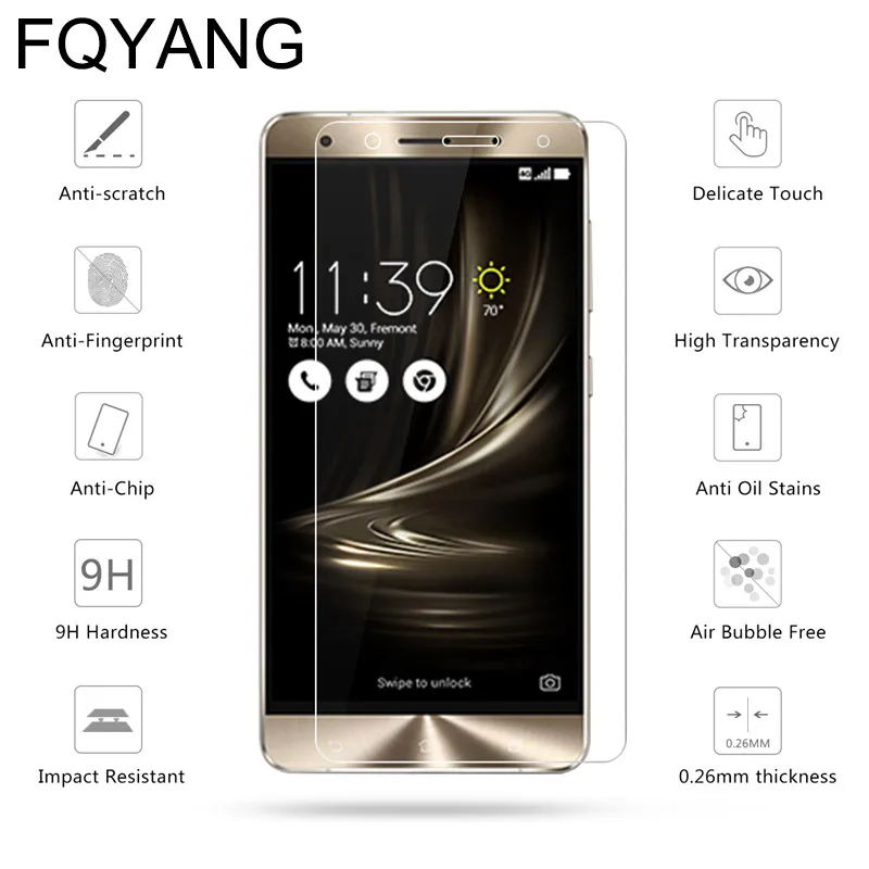 Fqyang с уровнем твердости 9 H закаленное Стекло для ASUS ZE552KL ZS570KL ZS571KL Защитное стекло