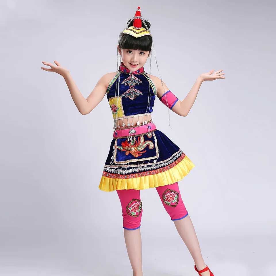 Детская одежда Hmong для бальных танцев костюмы Miao с шапкой классические