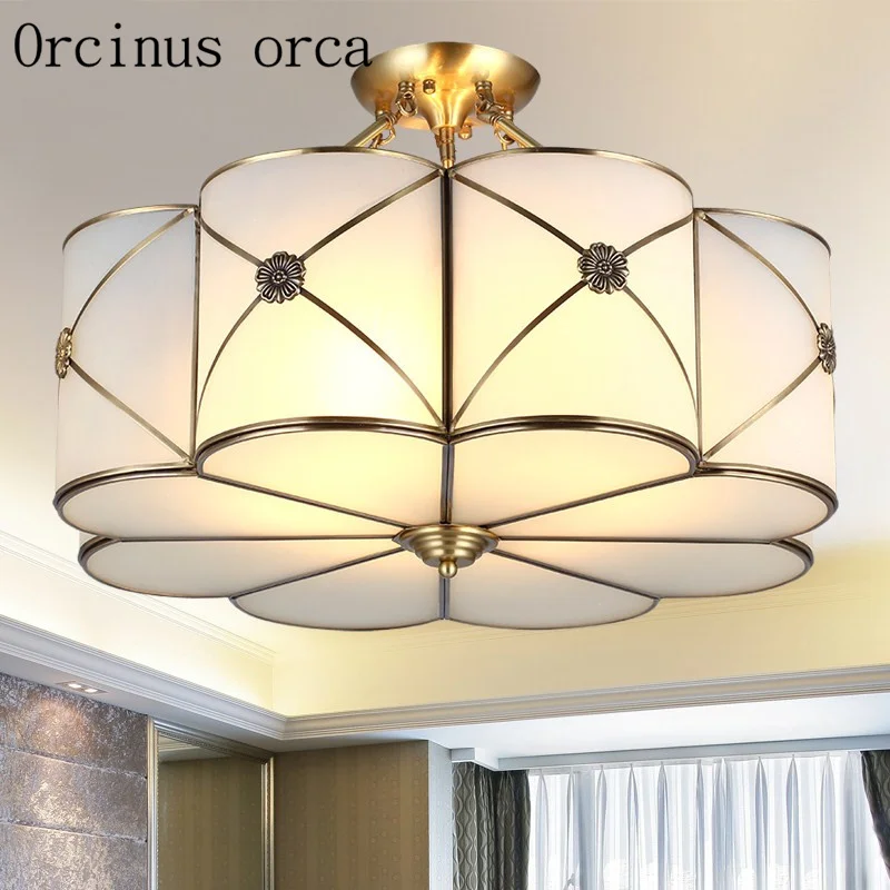 European style copper ceiling lamp living room dining room balcony vestibule bedroom new Chinese style simple glass pendant lamp
European style copper ceiling lamp living room dining room balcony vestibule bedroom new Chinese style simple glass pendant lamp